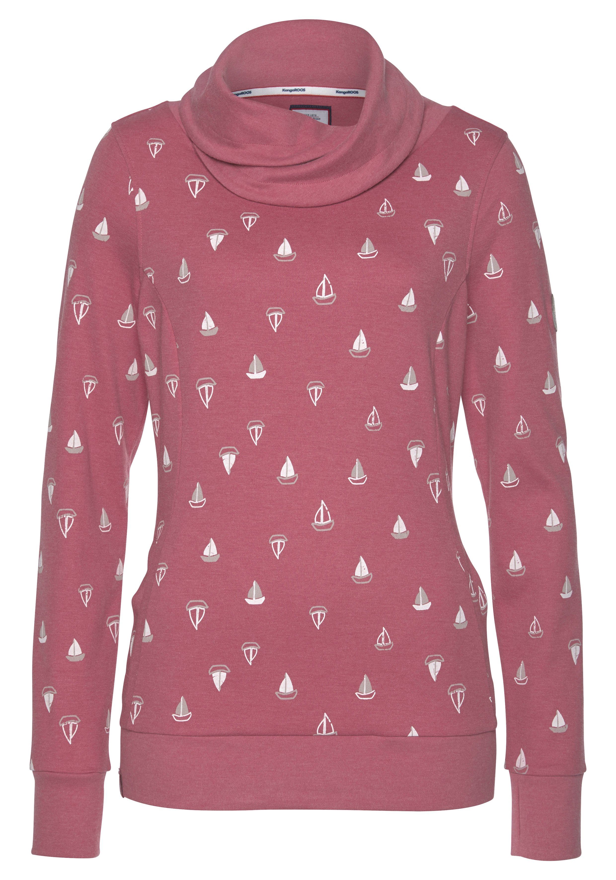 KangaROOS Sweatshirt mit wärmendem Schlauchkragen und Allover-Print