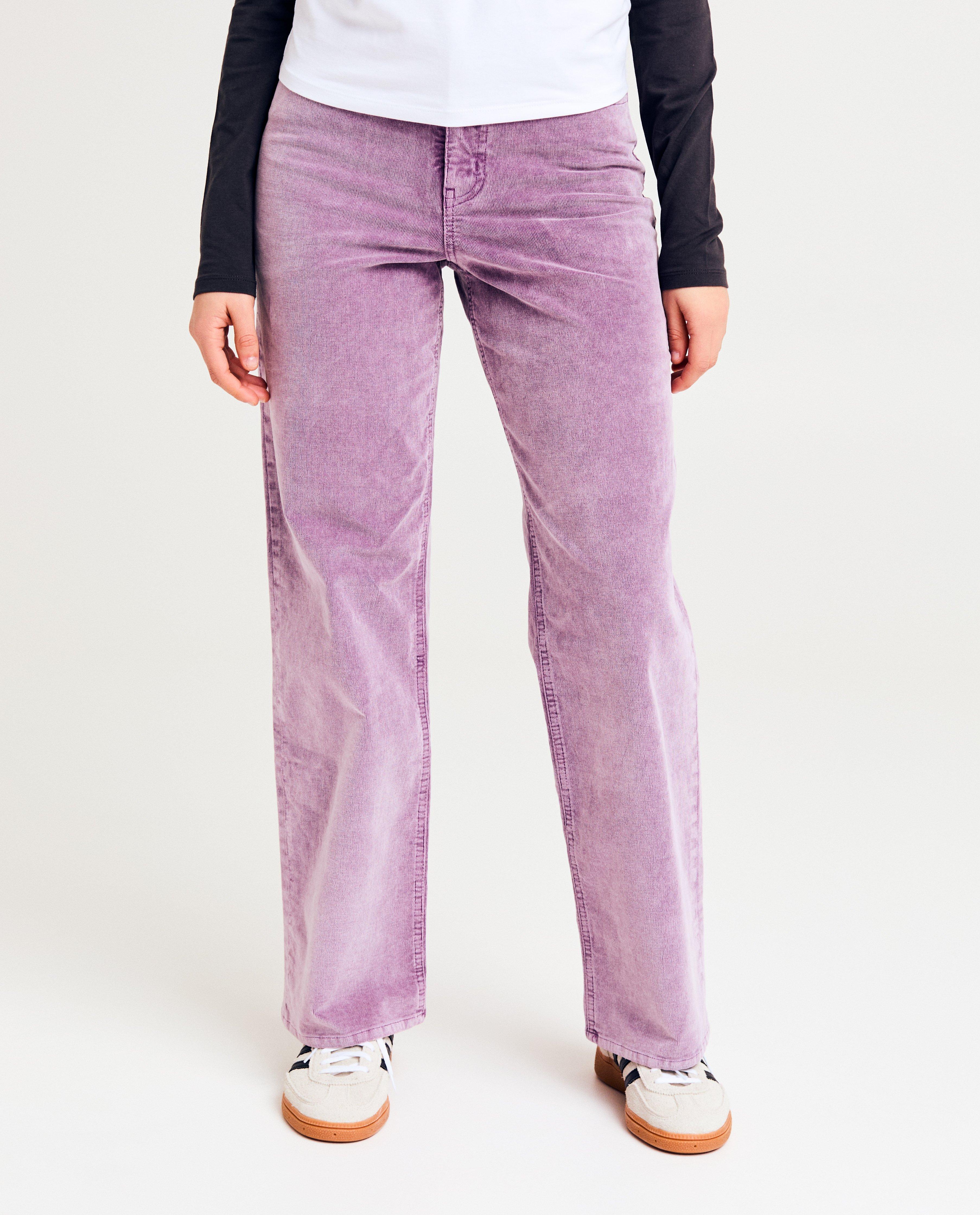 Groggy Purple kordbársony nadrág, egyenes szabású, lila