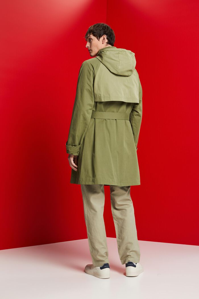 Kurzer Trenchcoat mit Kapuze