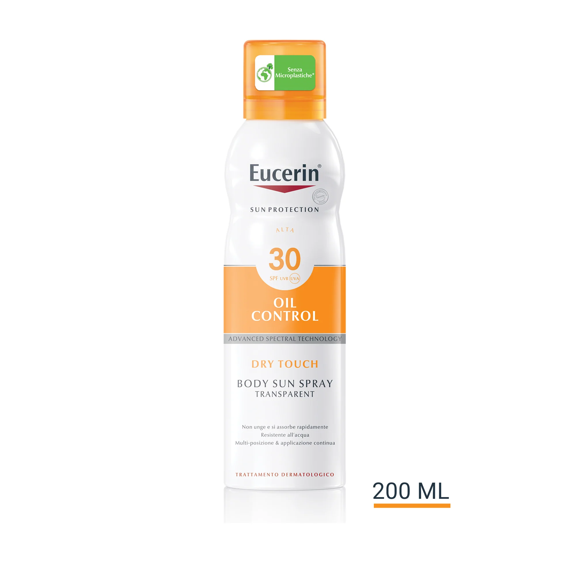 Spray solar transparente de tacto seco con control de grasa y protección solar SPF30 - Spray corporal solar de alta protección.