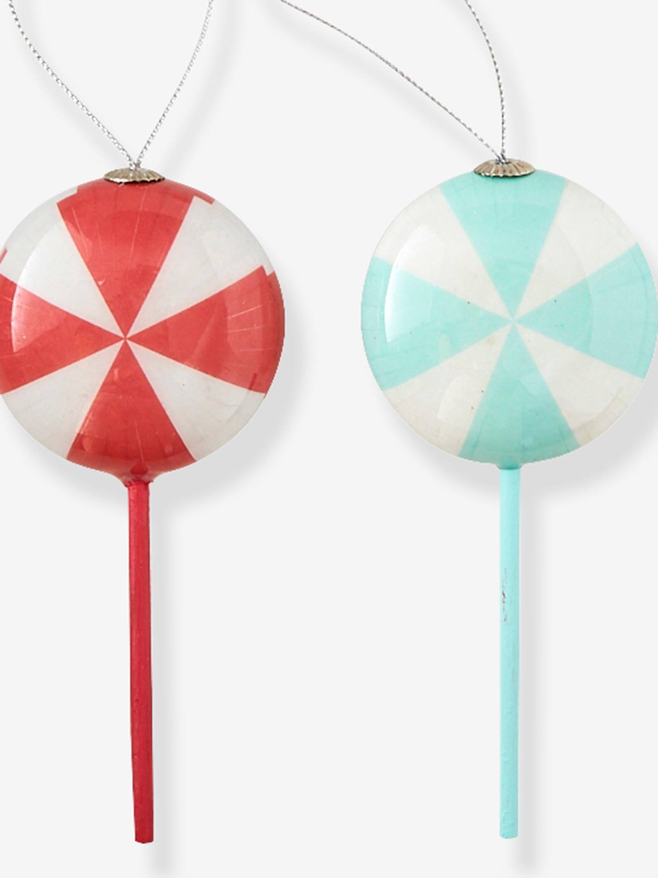 Les 4 décorations Candy à suspendre rouge