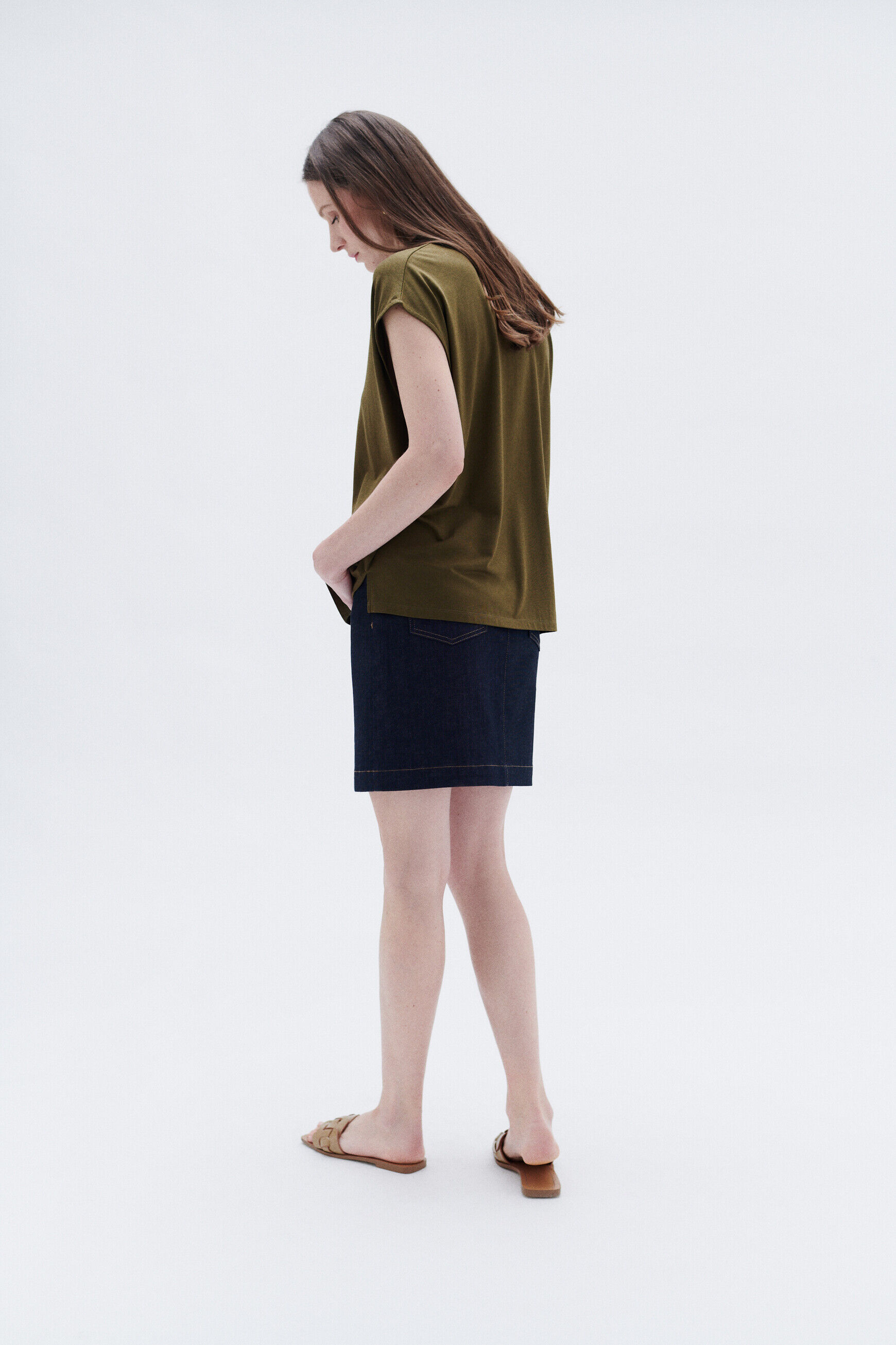 T-shirt tonata vert olive femme