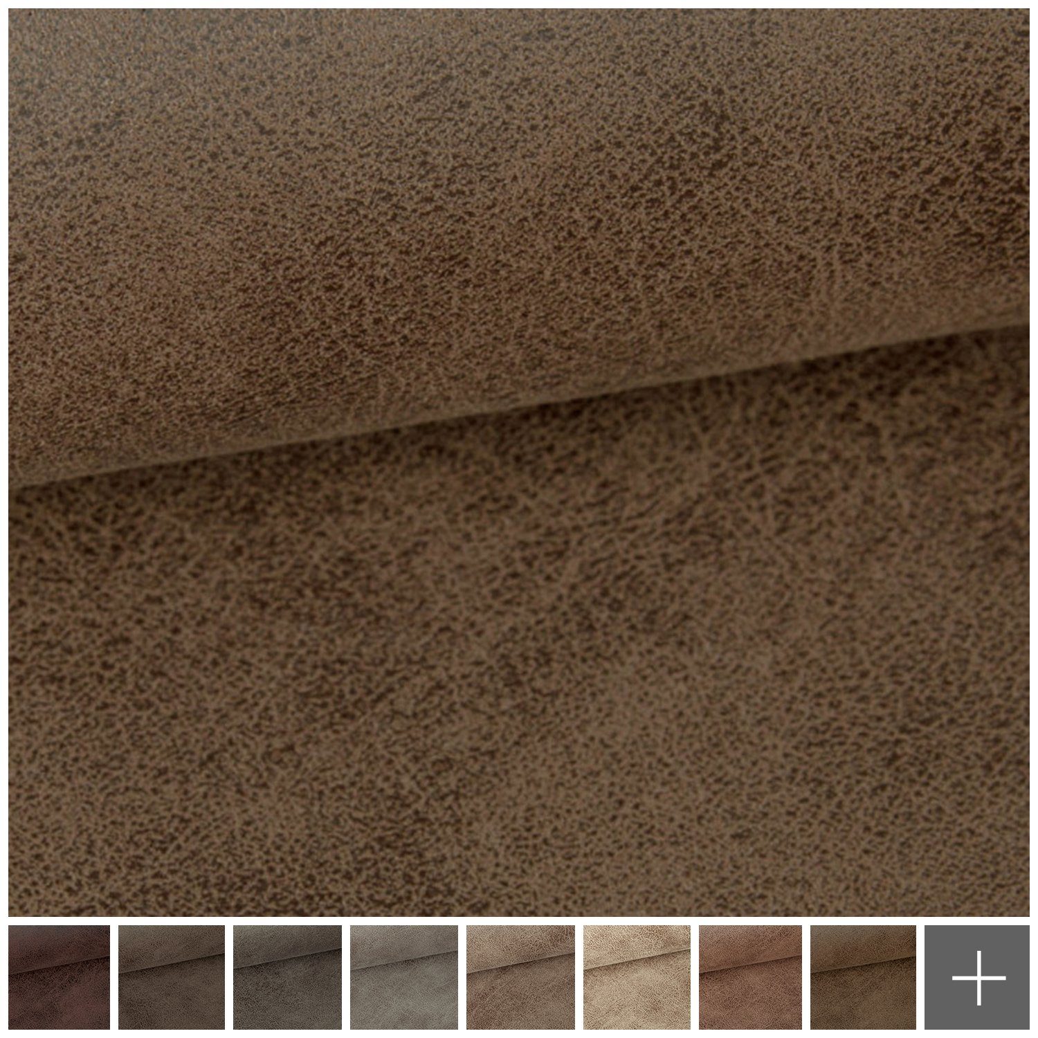 novely Stoff novely® ETERNITY Vintage Antiklederoptik Möbelstoff Velours-Kunstleder