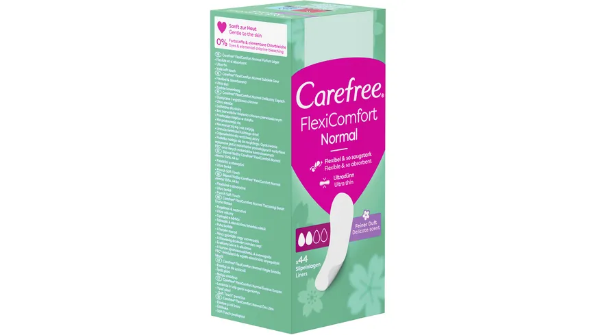 Carefree FlexiComfort Normal x44 SLIPEINLAGEN LEICHTER DUFT