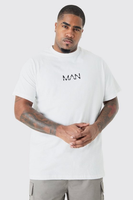 Plus T-Shirt mit Original Man-Print