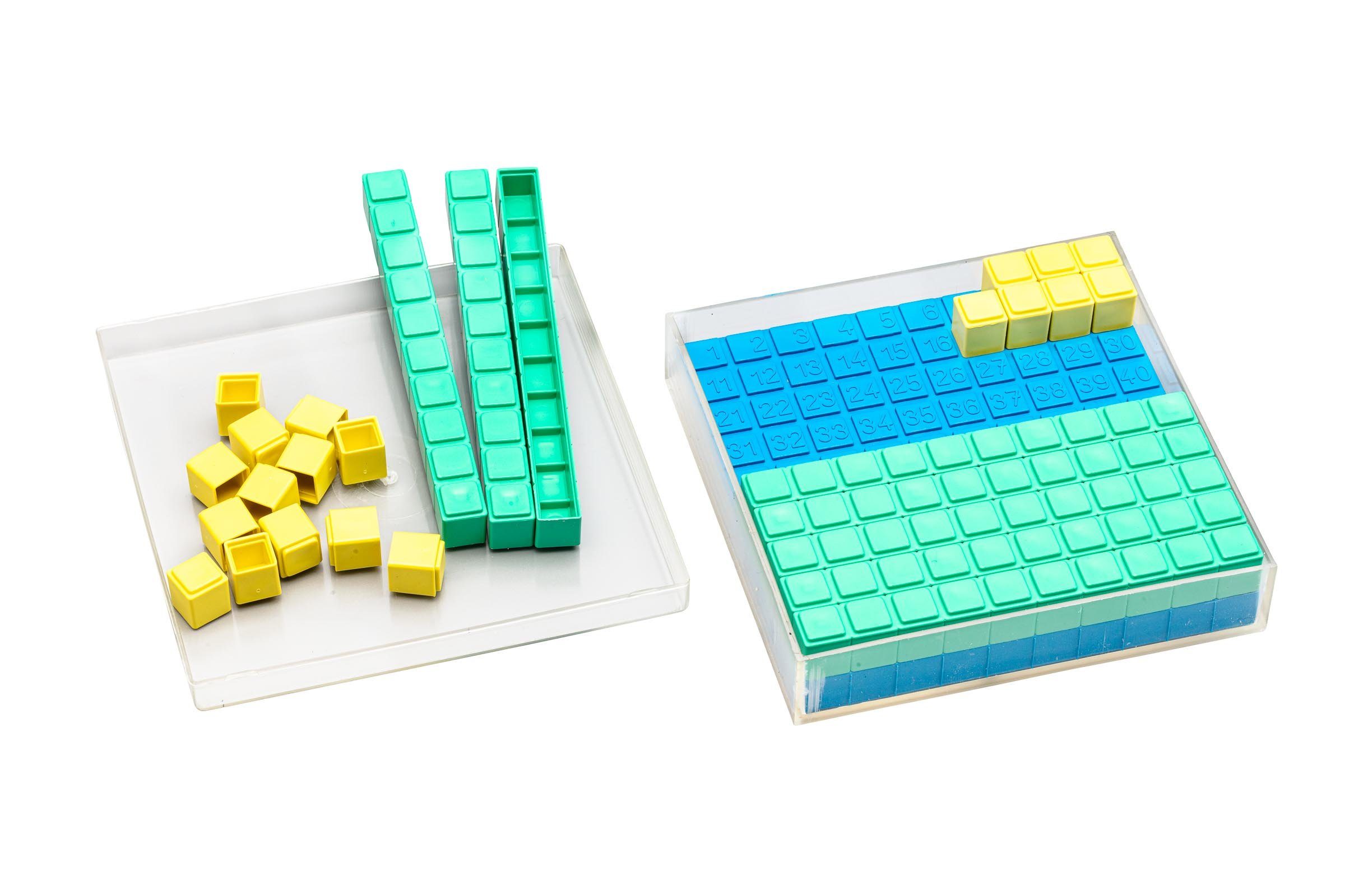 Wissner® aktiv lernen Lernspielzeug Hunderterplattensatz 10x10 cm (29 Teile), RE-Plastic® Dezimalrechnen, RE-Plastic®