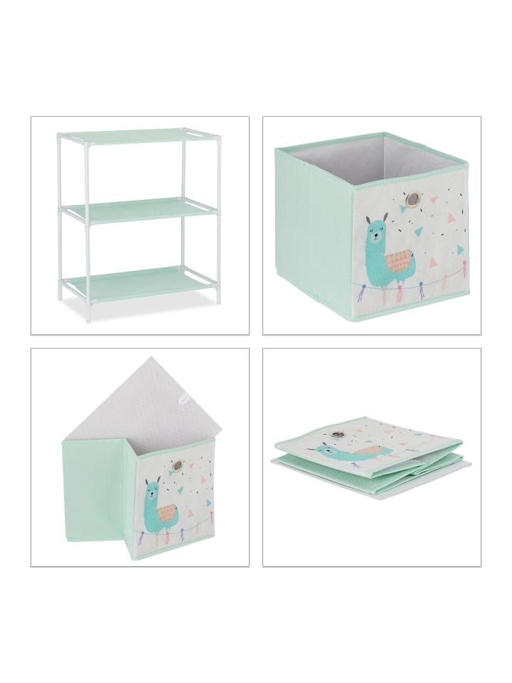 relaxdays Kinderregal Lama in Bunt - (B)53 x (H)62 x (T)30 cm günstig kaufen onesize