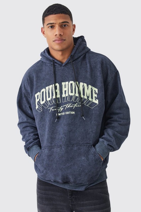Oversize Hoodie mit Pour Homme Print