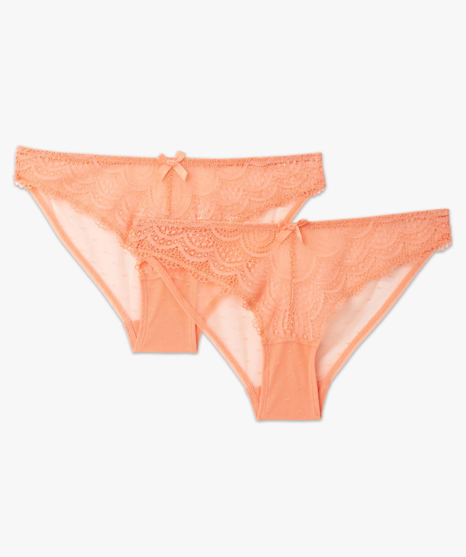 Culotte en dentelle et tulle femme (lot de 2) rose | GEMO