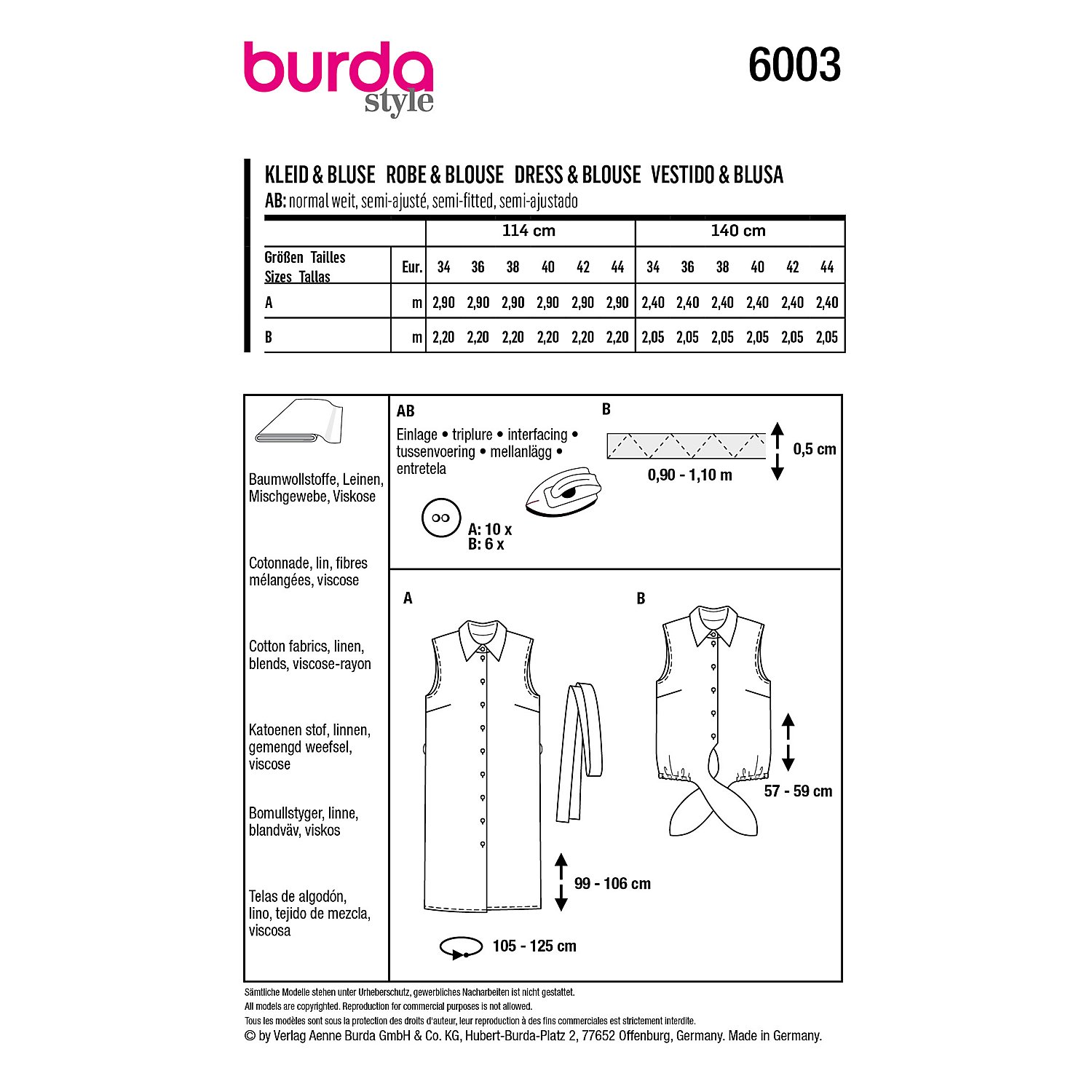 burda Schnitt 6003 