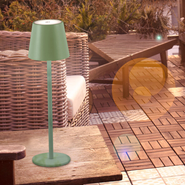 LED-Akku-Tischleuchte Buria, 2er Set, grün