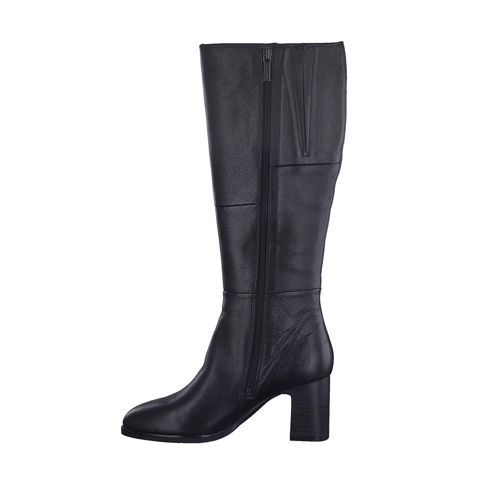 Bottes zippées dessus cuir