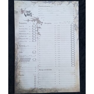 Arcane Codex: Charakterdatenblock (DE)