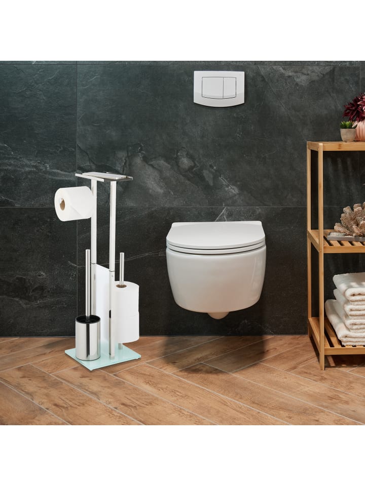 relaxdays WC Garnitur in Silber - (B)24 x (H)66 x (T)18 cm günstig kaufen onesize