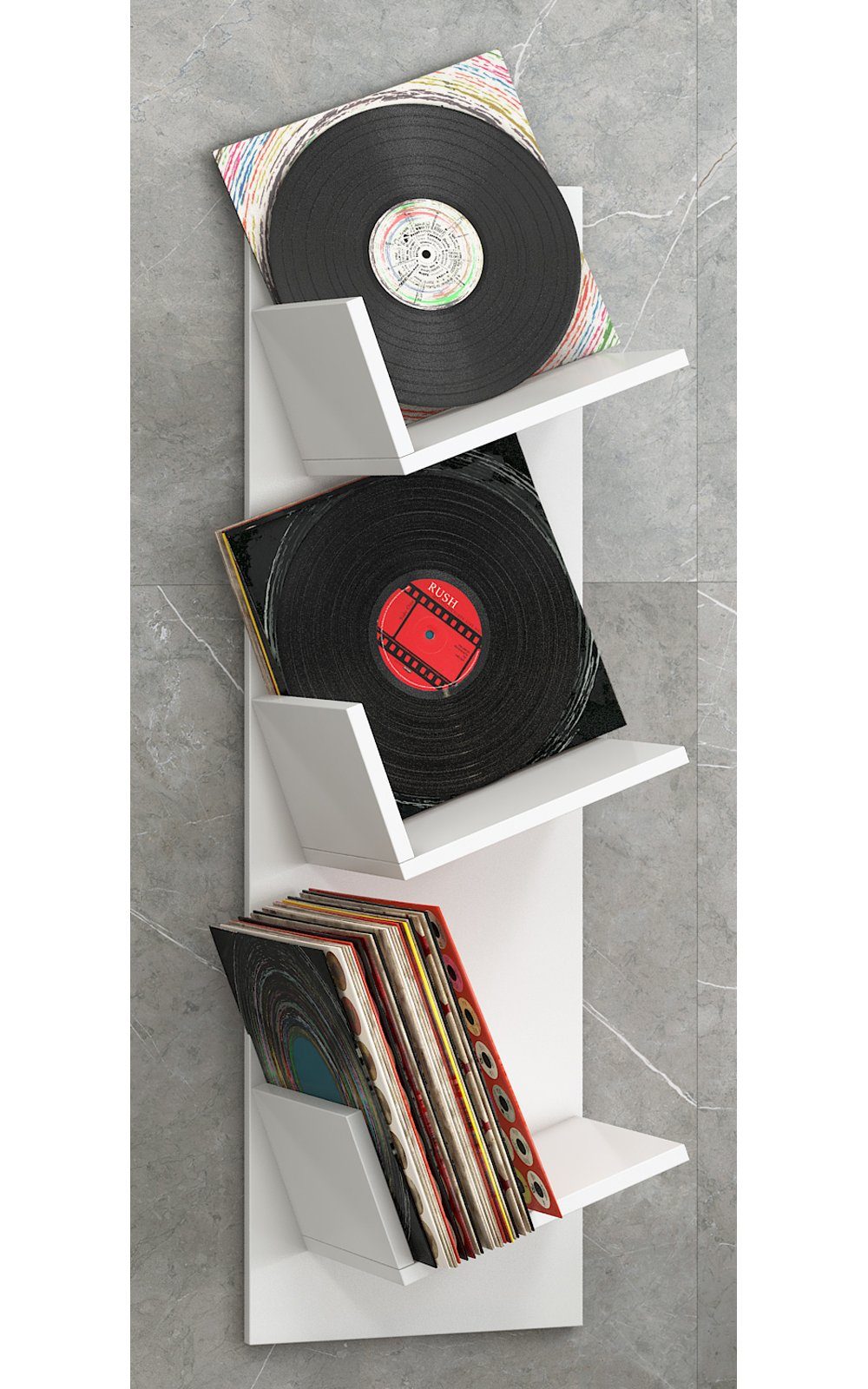 VCM CD-Regal Holz Bücher Schallplatten LP Hänge Wandregal Sulda, 1-tlg.