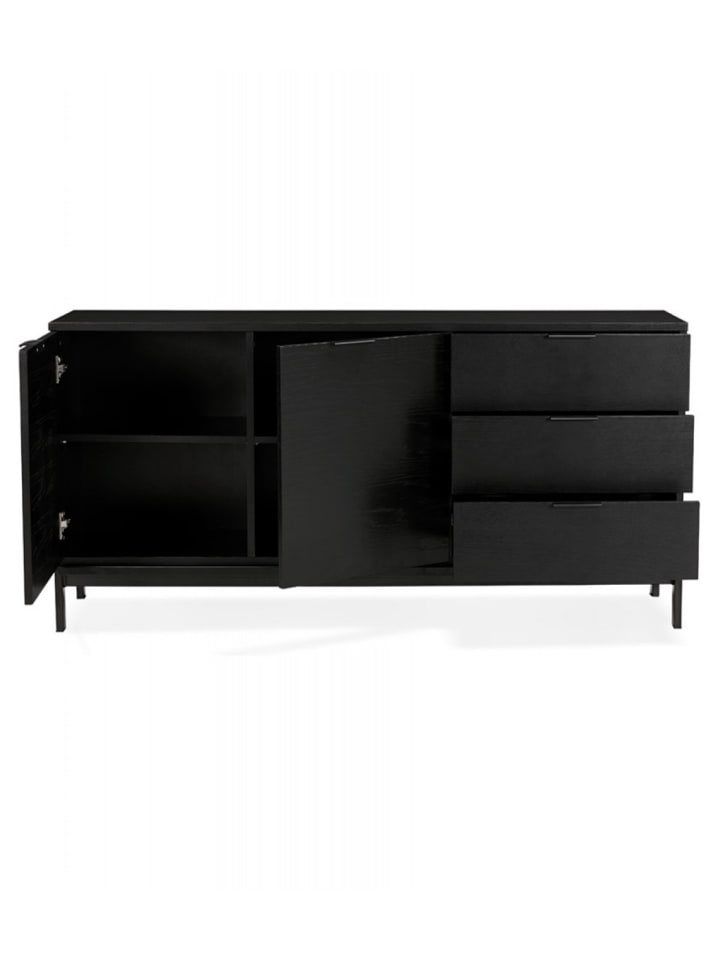 KADIMA DESIGN Sideboard Anrichte Schwarz Holz 160cm | Minimalistisches Design in Schwarz günstig kaufen onesize