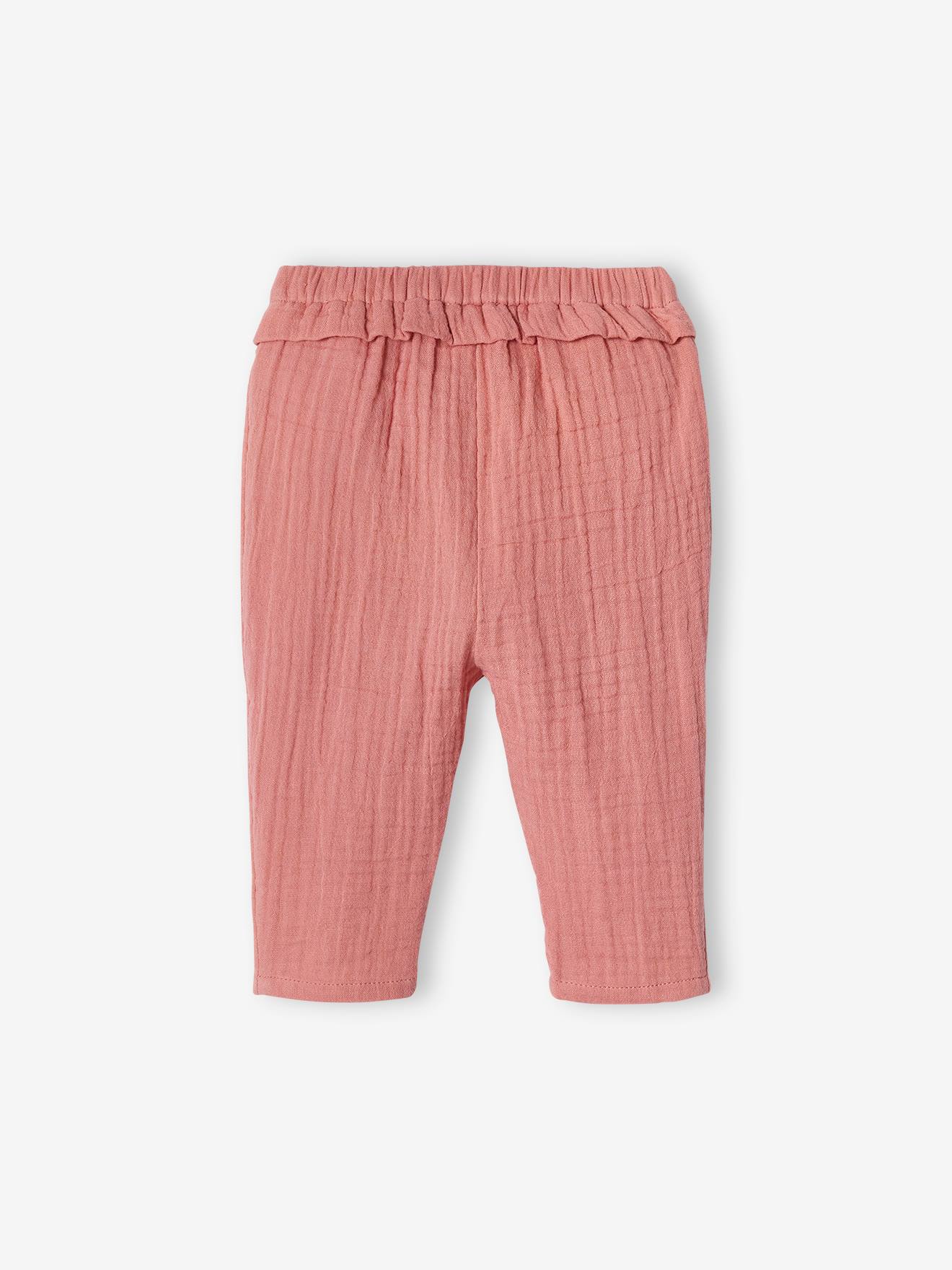 Vertbaudet Baby Hose aus Musselin - zartrosa