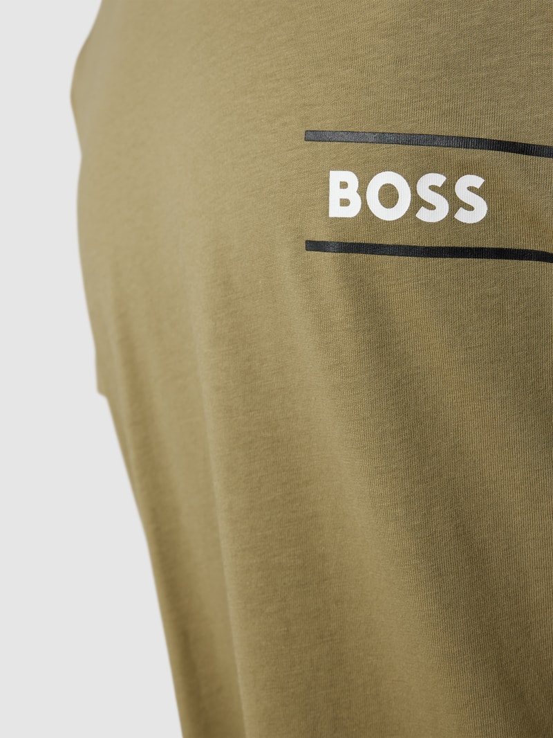 T-Shirt mit Label-Print in olivgrün