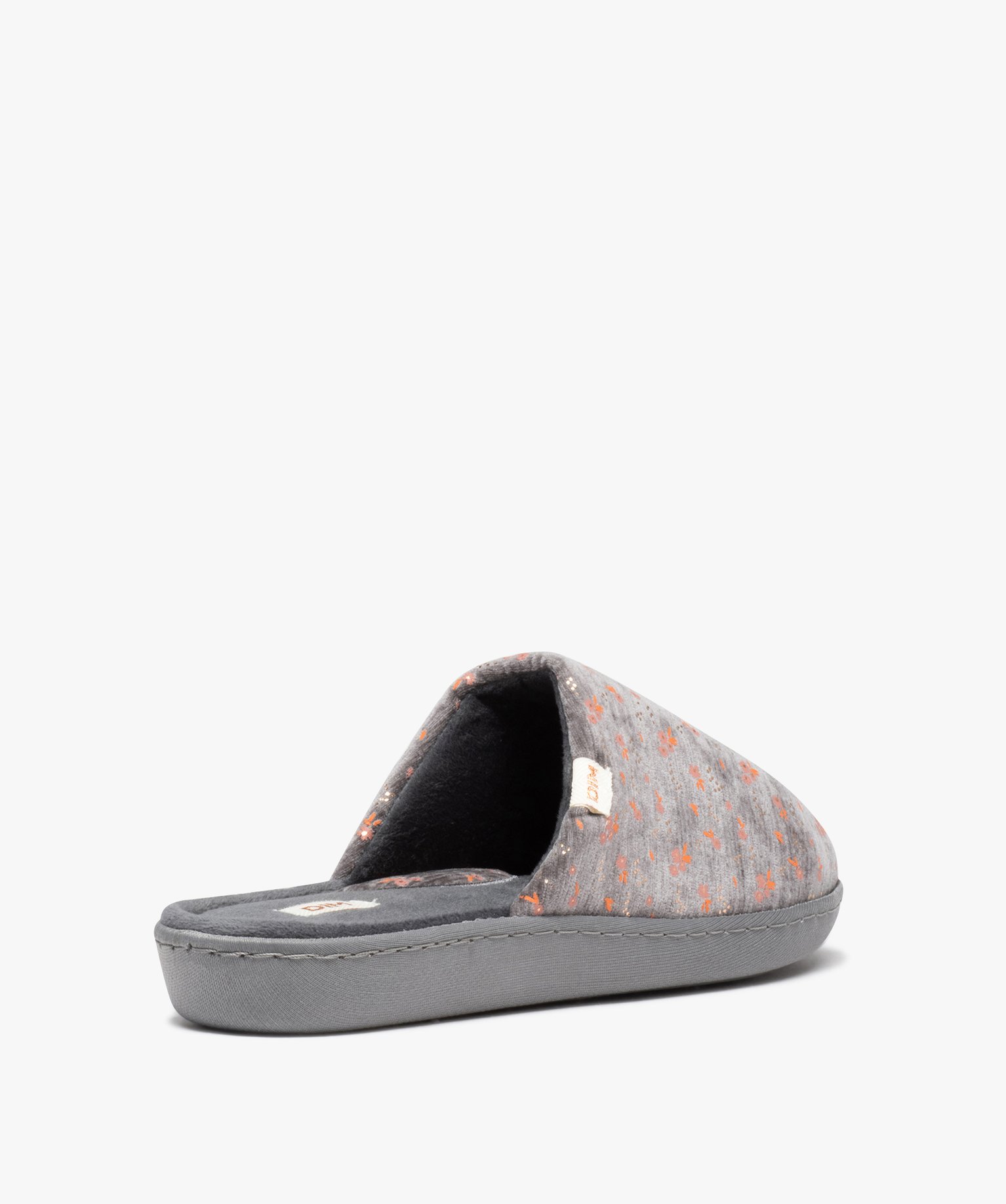 Chaussons femme mule confort à motifs - Dim gris | GEMO