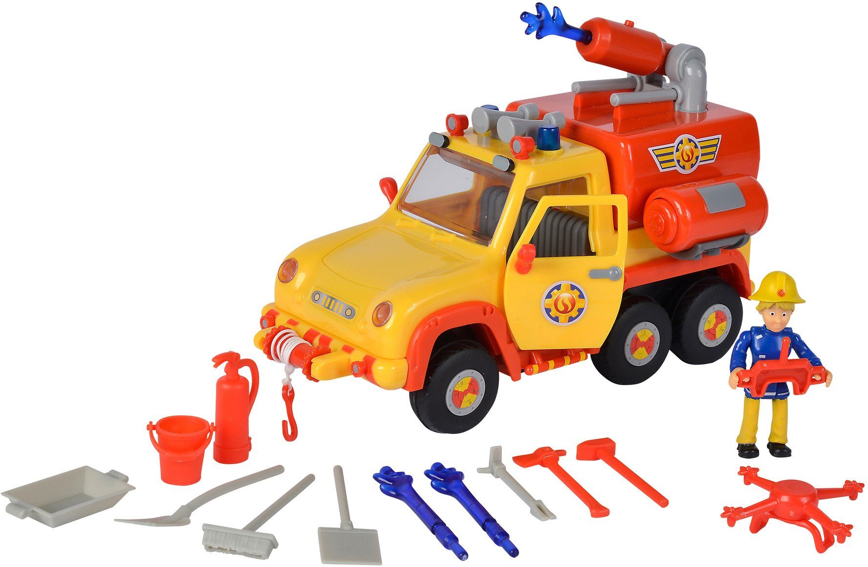 SIMBA Spielzeug-Feuerwehr Feuerwehrmann Sam, Venus 2.0, mit Sound- und Lichteffekten