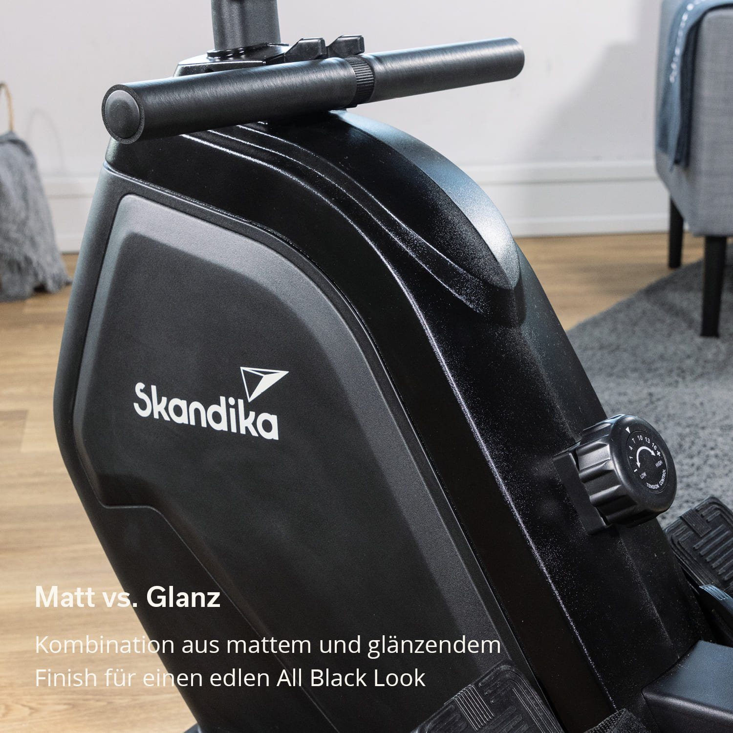 Skandika Rudergerät Munin, klappbar, 16-stufiger Magnetwiderstand, 8 kg Schwungmassensystem