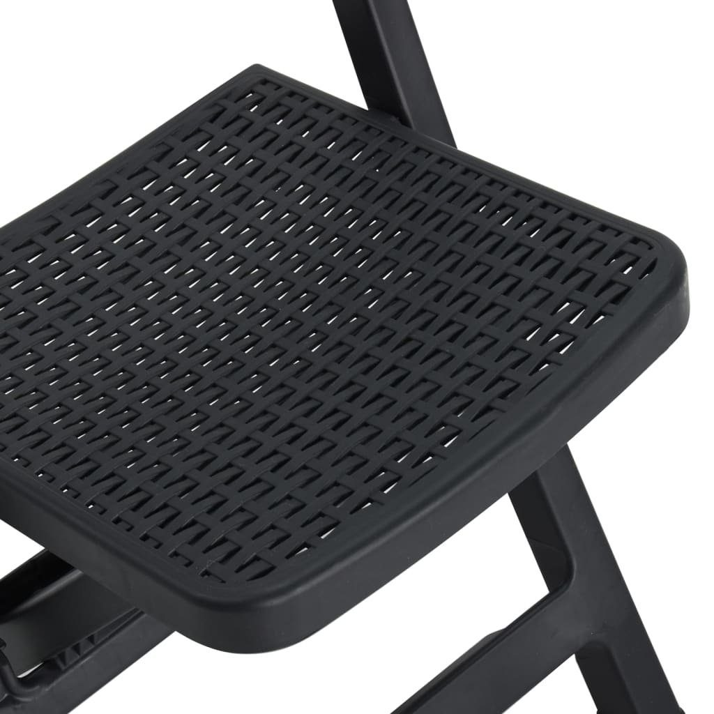 vidaXL Gartenstuhl Klappbare Gartenstühle 4 Stk. PP Anthrazit (4 St)
