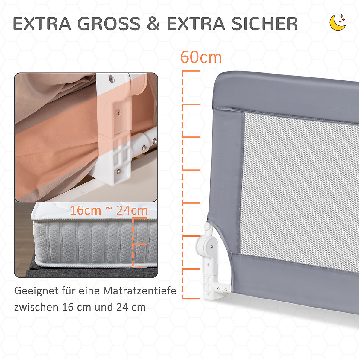 Bettgitter mit Schutzanker