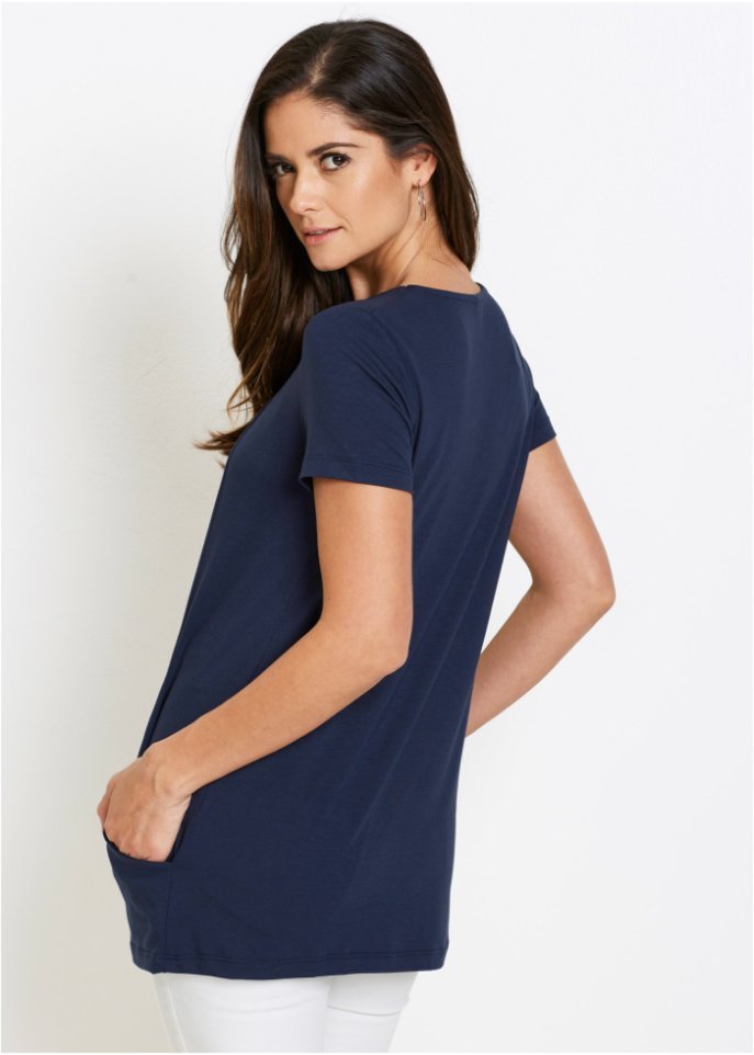 Longshirt mit rundhals Dekollete