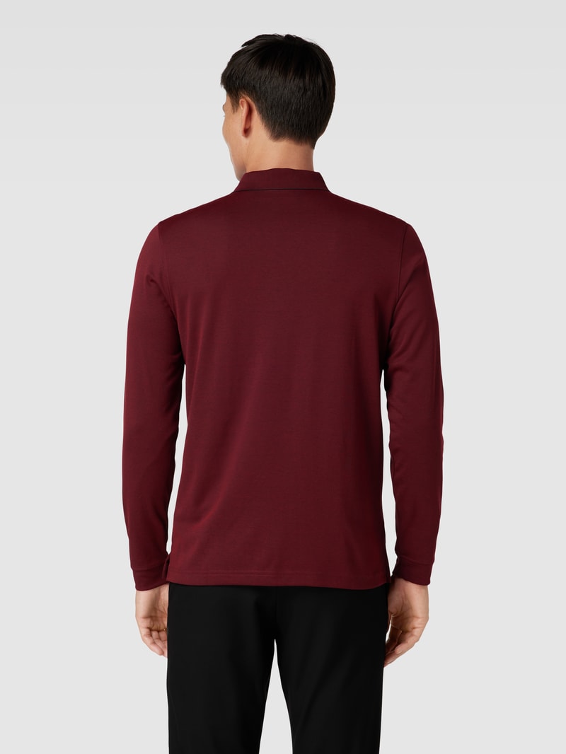 Poloshirt mit kurzer Reißverschlussleiste in bordeaux rot