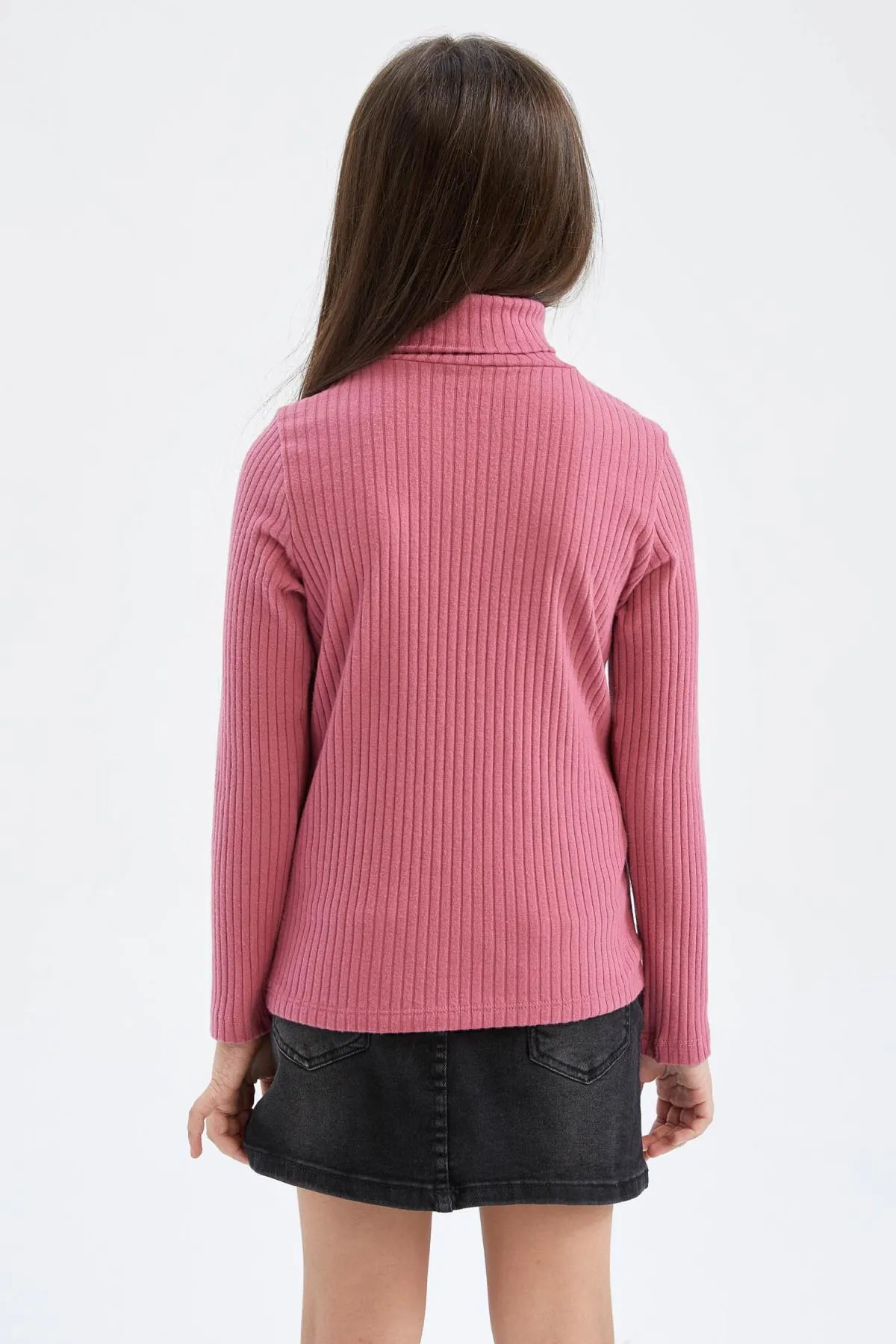 DeFacto  Geripptes Camisole-Langarm-T-Shirt mit Rollkragen für Mädchen