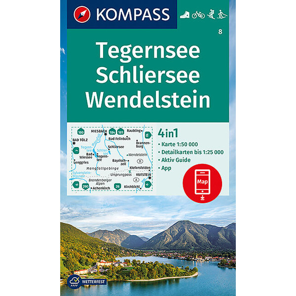 KOMPASS WANDERKARTE TEGERNSEE, SCHLIERSEE, WENDELSTEIN