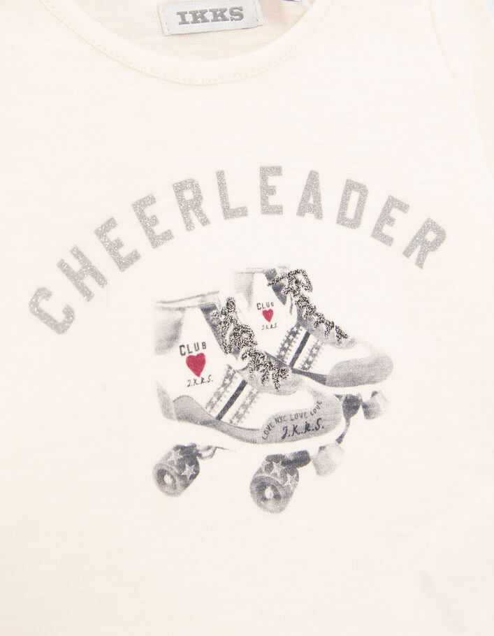T-shirt écru visuel patins à roulettes bébé fille