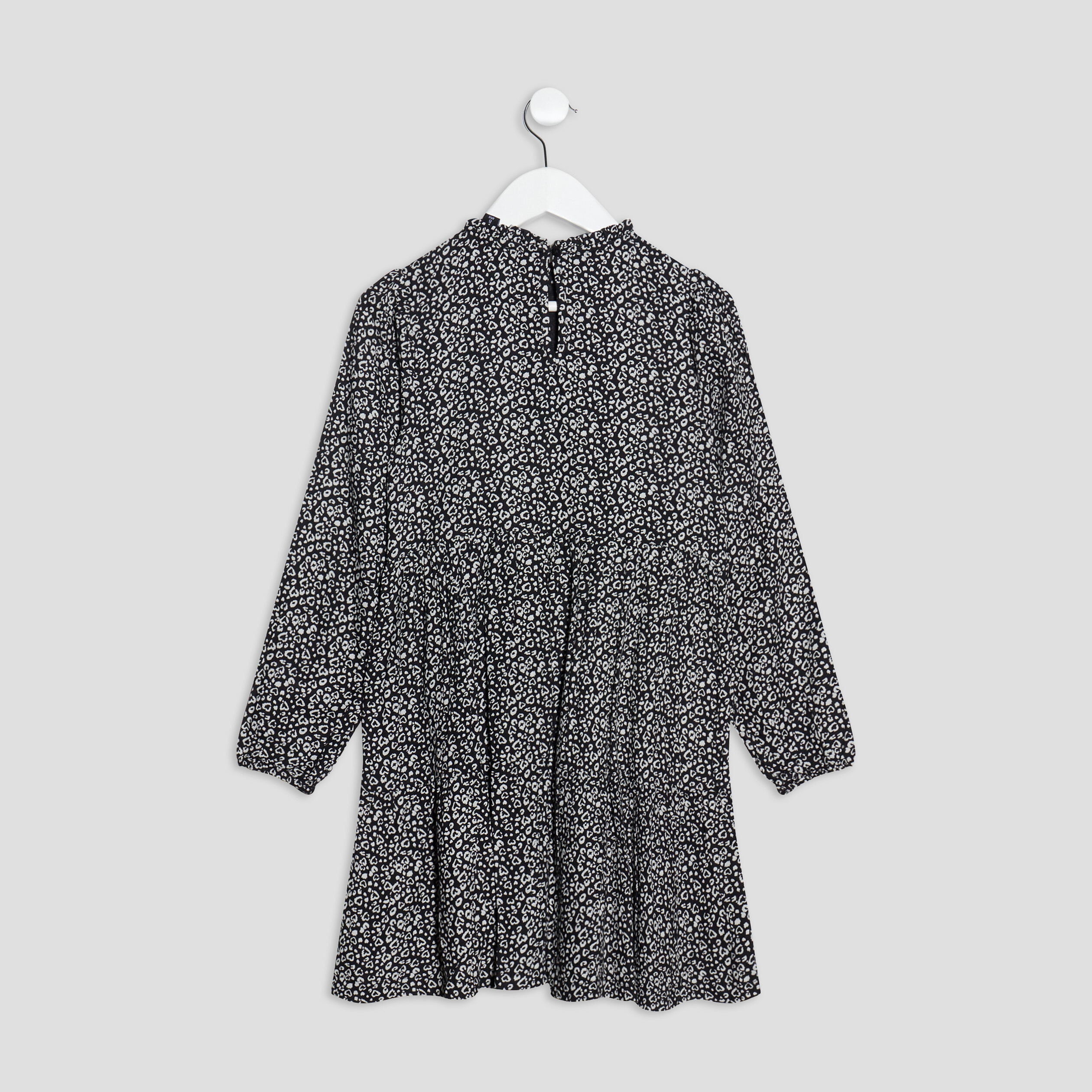 Robe évasée manches longues noir fille | La Halle