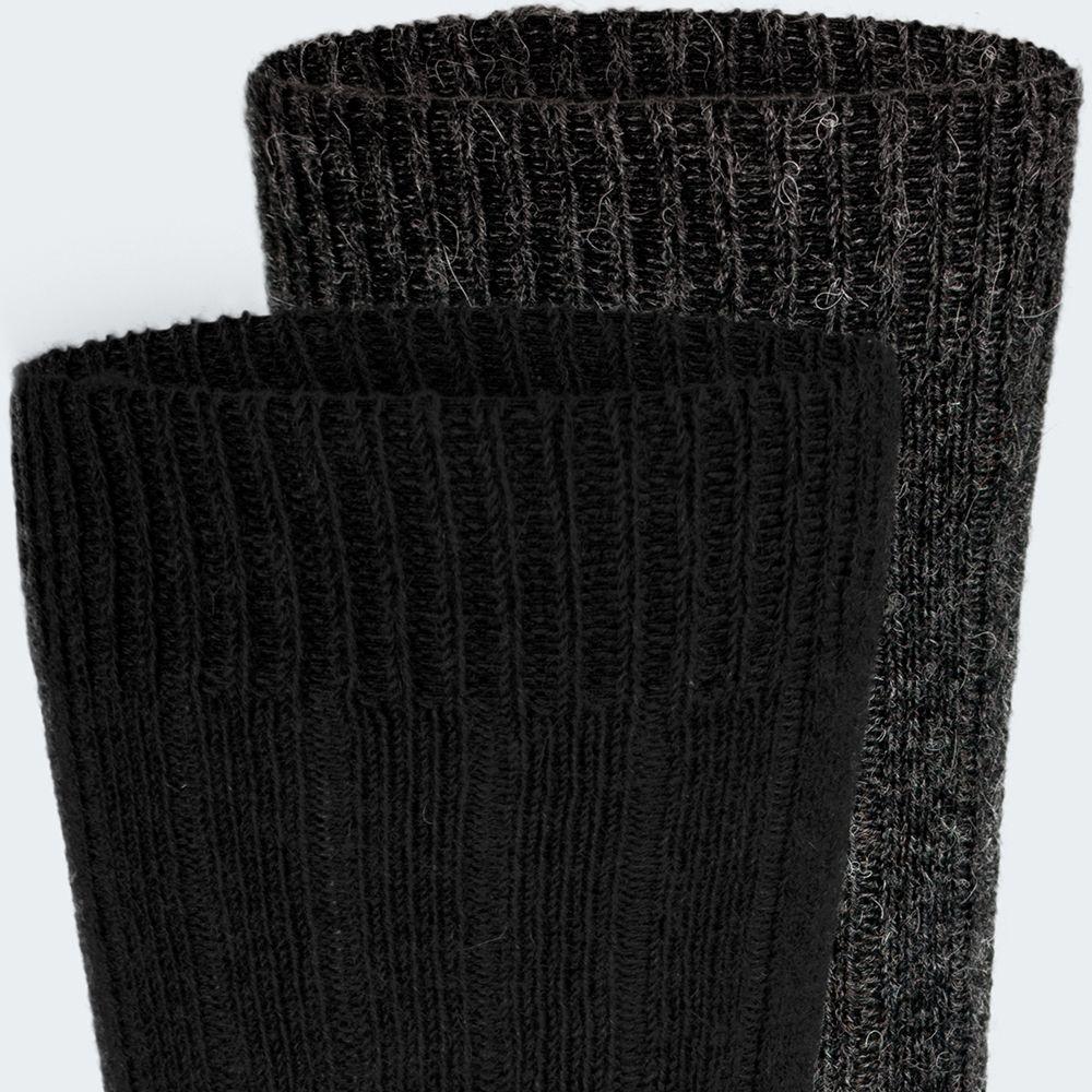 Black Snake Schwarz/Anthrazit 2-pack Alpaka Schafwollsocken