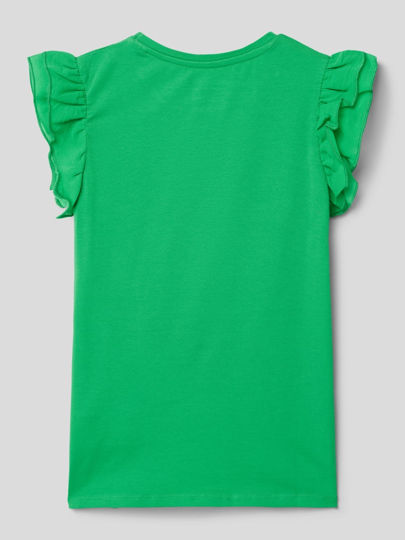 T-Shirt mit Volantärmeln in grün