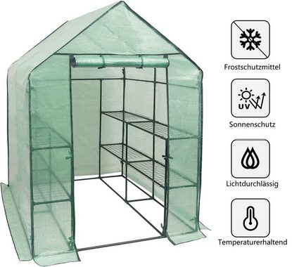 Woltu Gewächshaus, PE halbtransparent wasserdicht wetterfest 130 g/m²