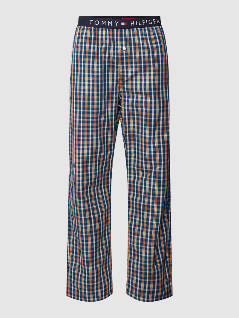 Sweatpants mit Karomuster in blau