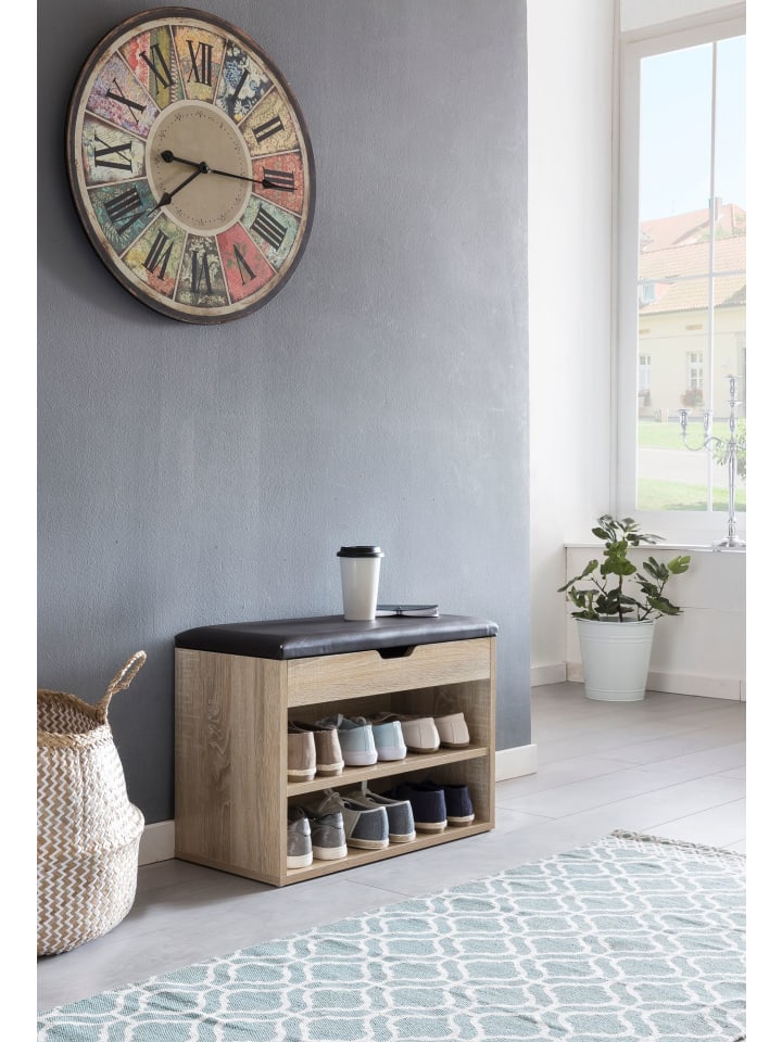 KADIMA DESIGN Schuhbank mit Sitzfläche Garderoben-Bank Holz 60 x 40 x 30 cm, in Sonoma günstig kaufen onesize