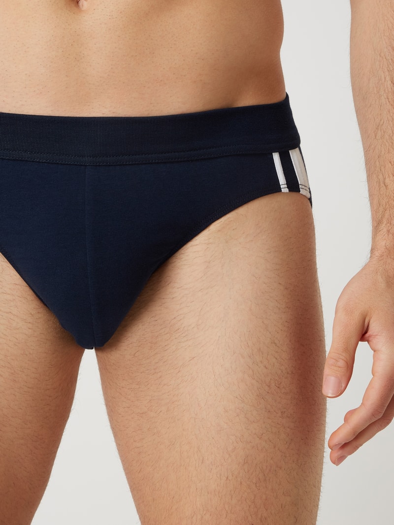 Slip mit Stretch-Anteil im 3er-Pack in marineblau