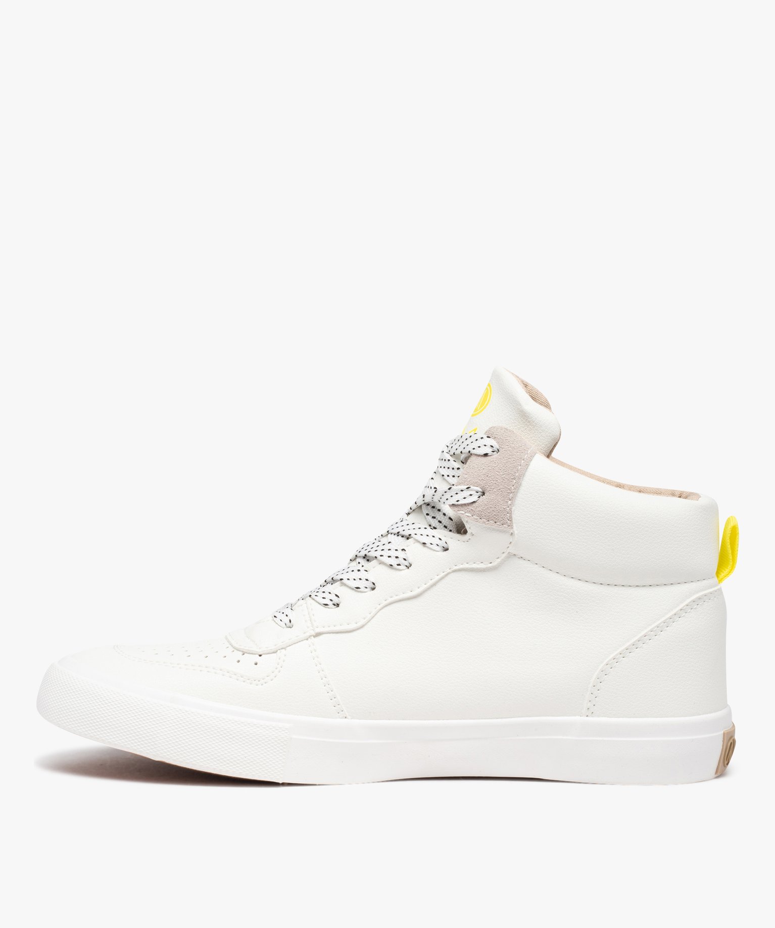 Baskets homme mid-cut unies à lacets – Alma Planète blanc | GEMO