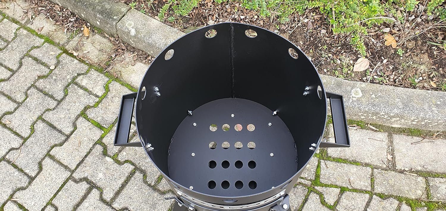 ROBARI Feuerstelle ROBARI Feuerofen + Gusseisen Kasan 12 L mit Pfannendeckel Utschak Set