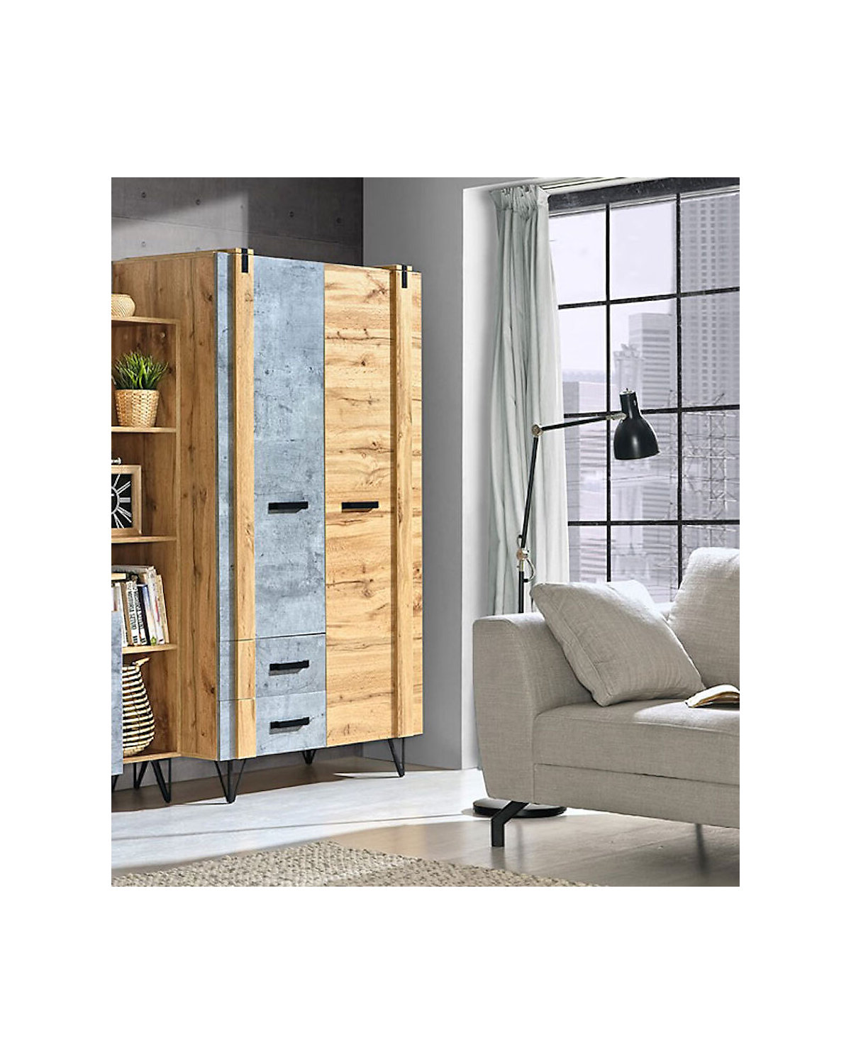 Kleiderschrank Stauraumschrank Milenium 90cm Millenium 2-türig
