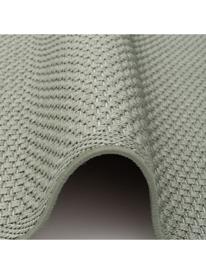 Pergamon In & Outdoor Teppich Flachgewebe Marbella Uni in Groen günstig kaufen 80 x 150cm