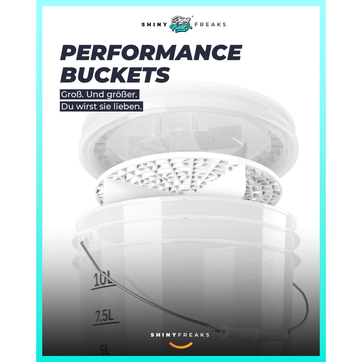 chemicalworkz Performance Buckets Wascheimer 3,5GAL Weiß Transparent