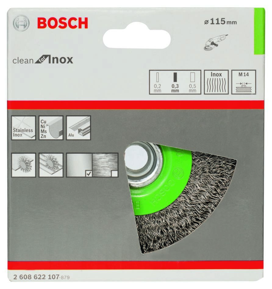 Bosch plavi pribor 2608622107 Disk četka 115 mm valoviti nehrđajući čelik M14