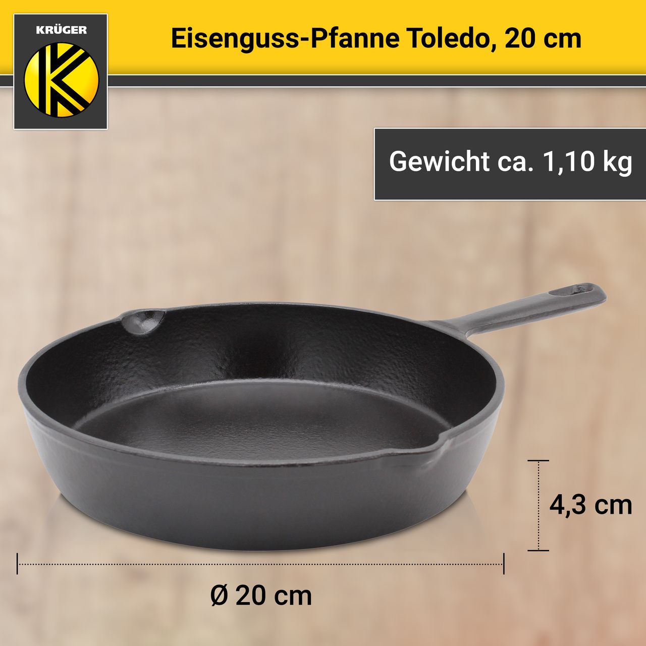 Karl Krüger Eisenguss Pfanne TOLEDO, 20 cm