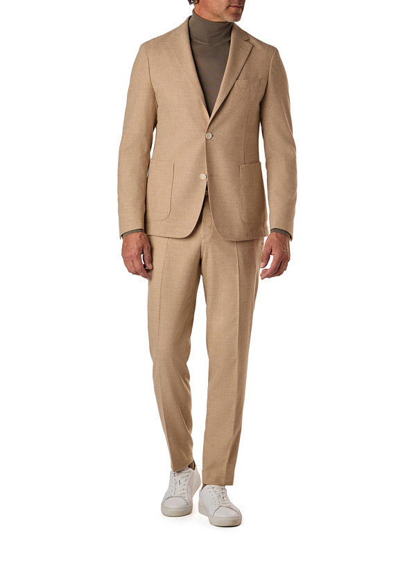 BOSS Black, Anzug Hanry-Genius, Slim Fit, Performance-Flanell halbgefüttert, creme