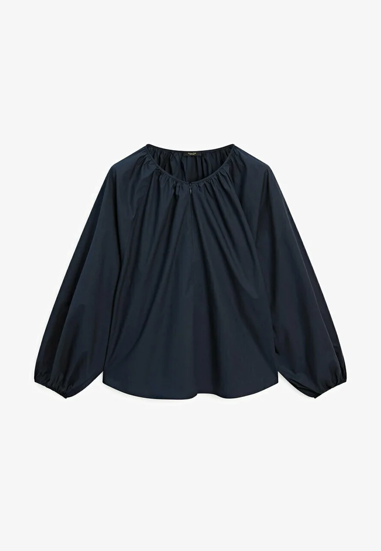 Blusa de popelina con mangas abullonadas de Massimo Dutti