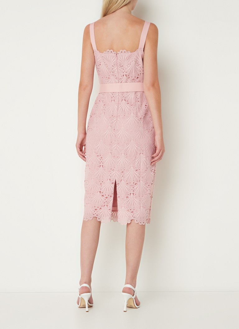 Abito midi Phase Eight Carrie con ricami e cintura
