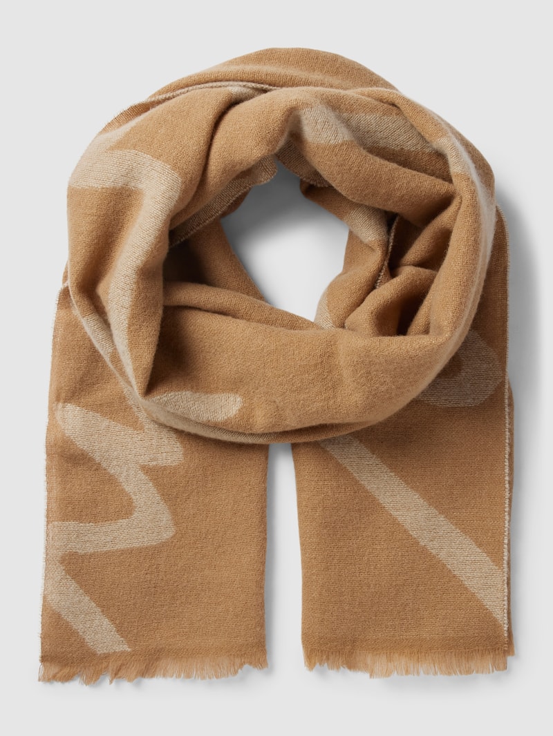 Schal mit Label-Print in camel
